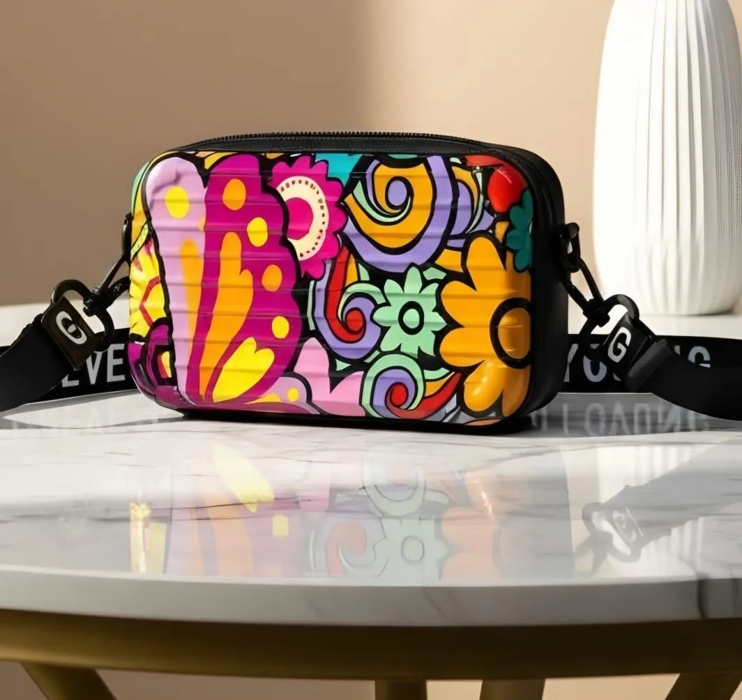 Girl's Multicolor Printed Crossbody Bag - 1 Pc