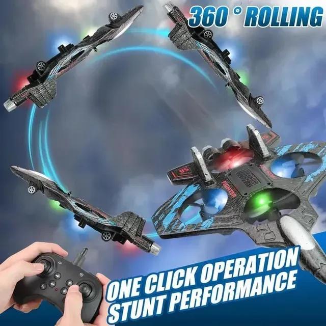 S1 Interstellar Fighter Plane | RC Drone Plane with LED Lights & Stunts (Ages 14+)
