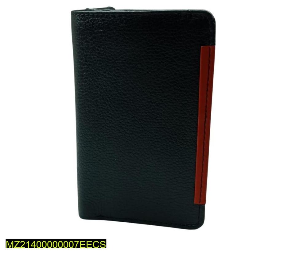 Men's Cow Leather Book Style Bi Fold Wallet