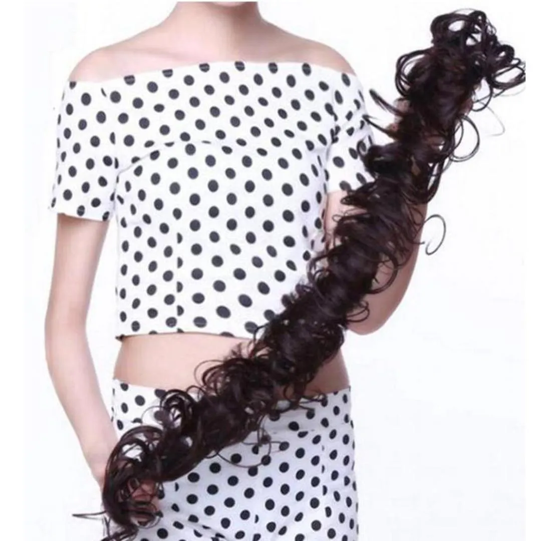 Kashi Larri Synthetic Hair Bun Curly Chignon Hair Extension Headband Hair Style Donut Roller Headband