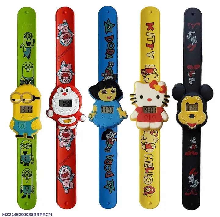 Stylish Kid's Printed Digital Watch - 1 Pc Multicolor Elegance (Random)