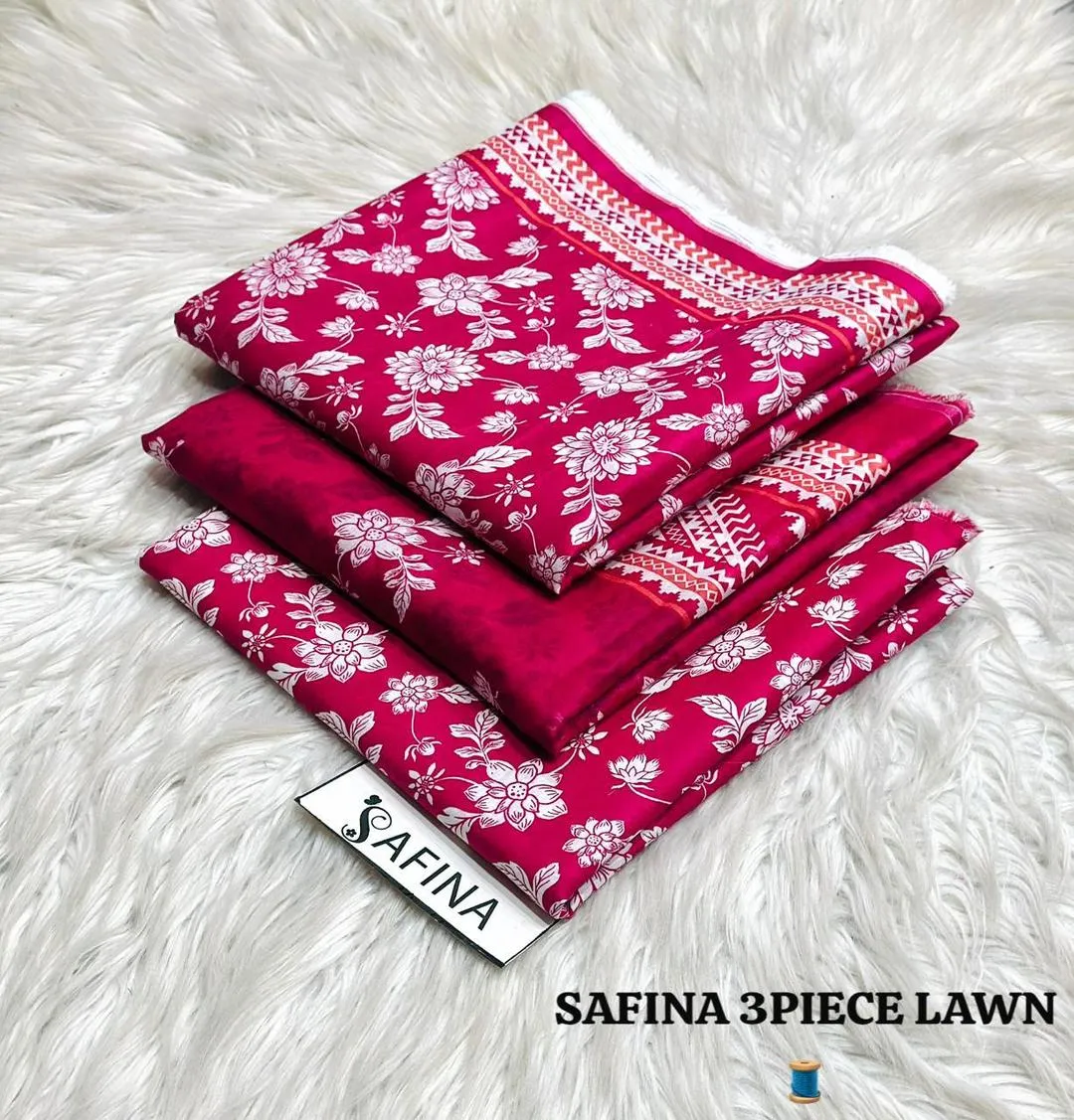 3 Pcs Women's Unstitched Printed Suit