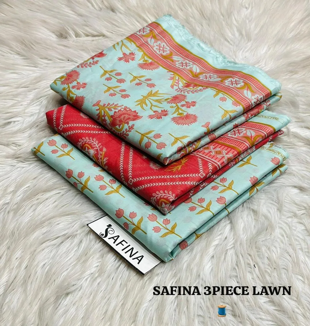 3 Pcs Women's Unstitched Printed Suit