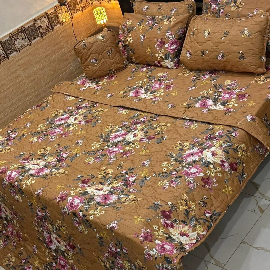 7 Pcs Cotton Printed Comforter Set
