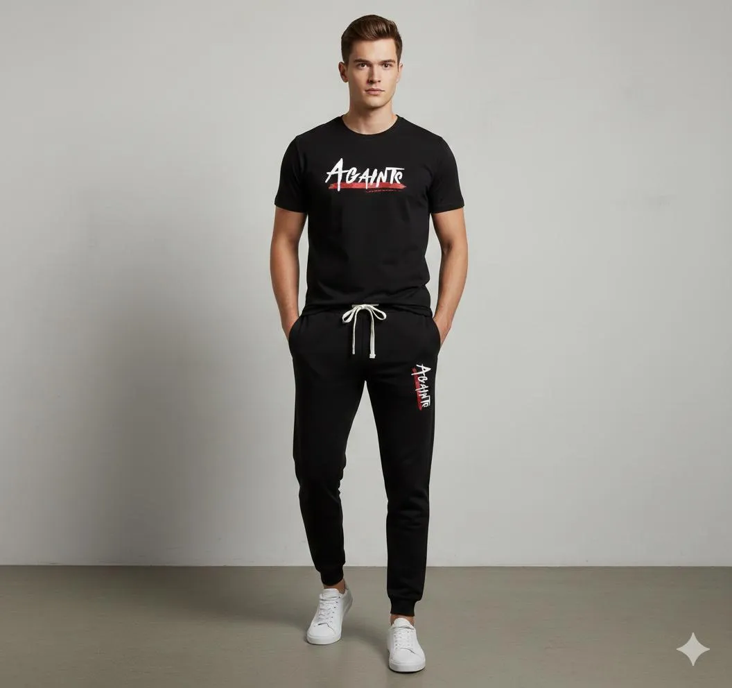 2 Pcs Men's Polyester Printed Track Suit