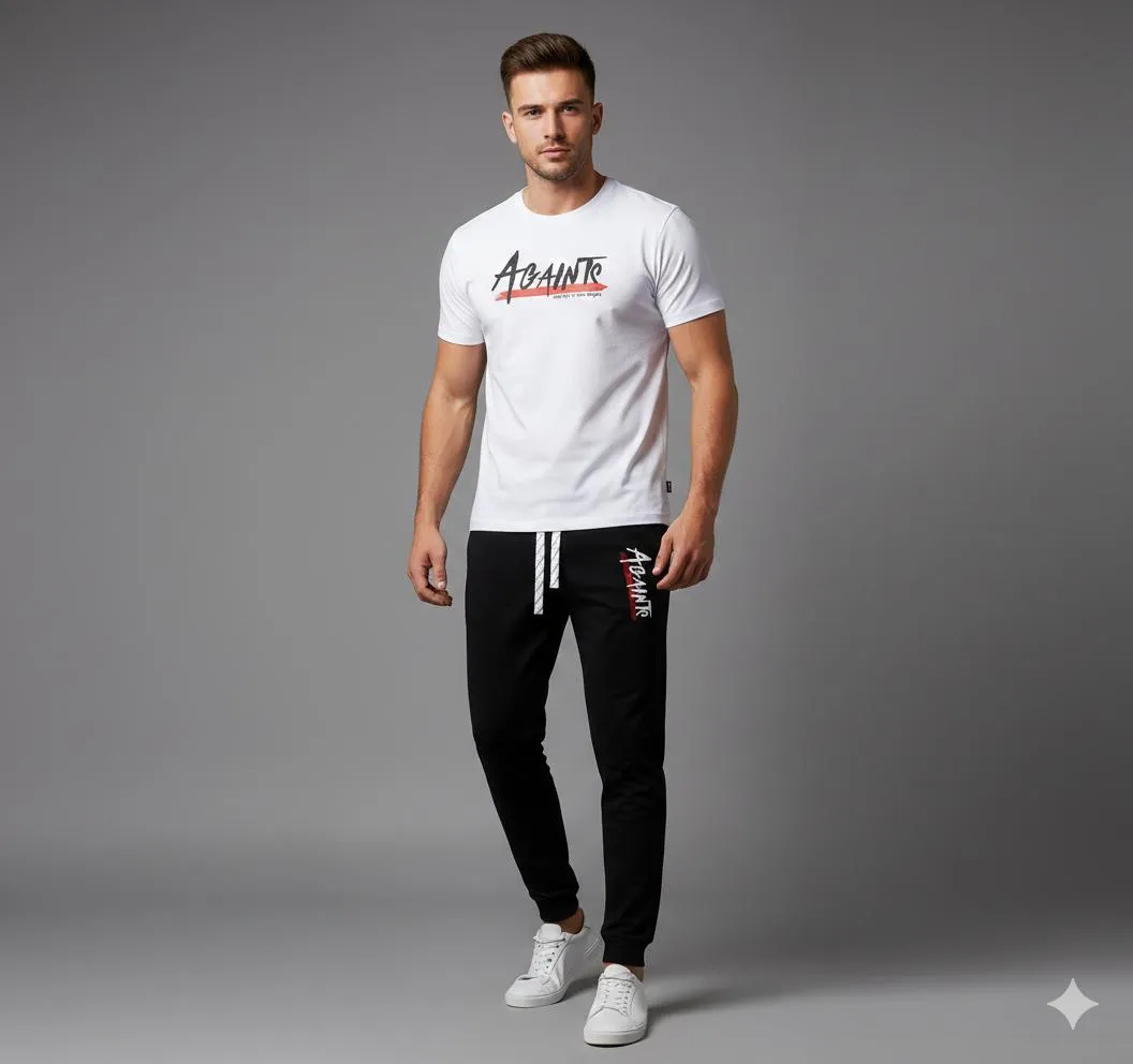 2 Pcs Men's Polyester Printed Track Suit