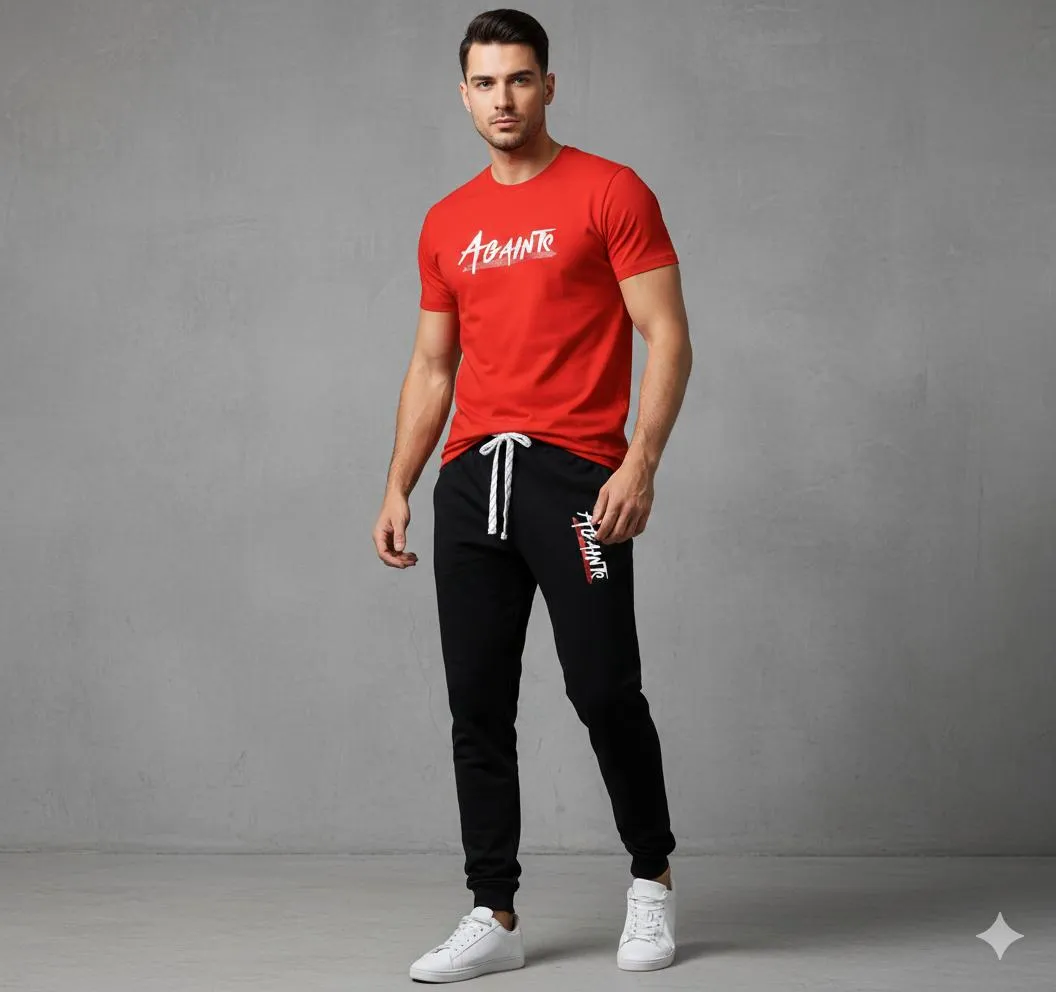 2 Pcs Men's Polyester Printed Track Suit