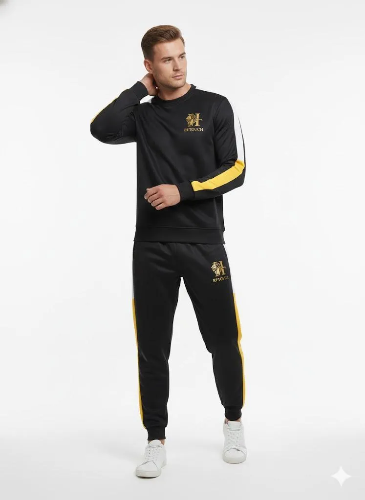 2 Pcs Men's Fleece Printed Sweatshirt Track Suit