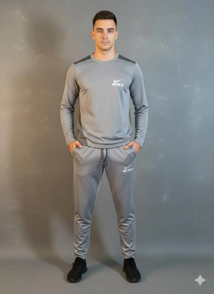 2 Pcs Men's Fleece Printed Sweatshirt Track Suit