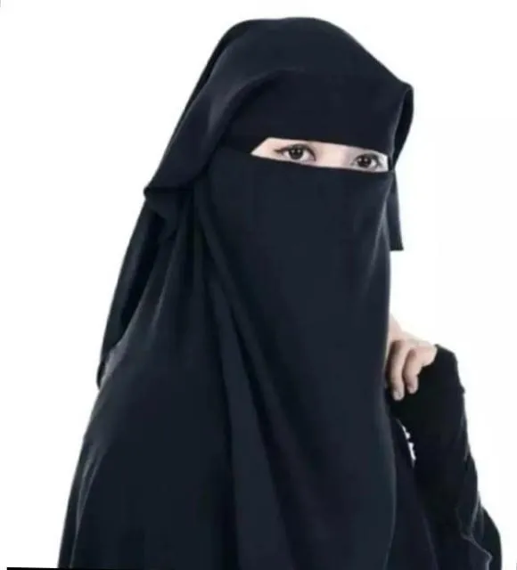 1 Pc Soft Chiffon Plain Women’s Niqab – Breathable & Elegant (Free Size)