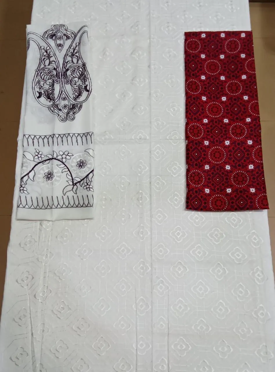 2 Pcs Women's Unstitched Embroidered Suit