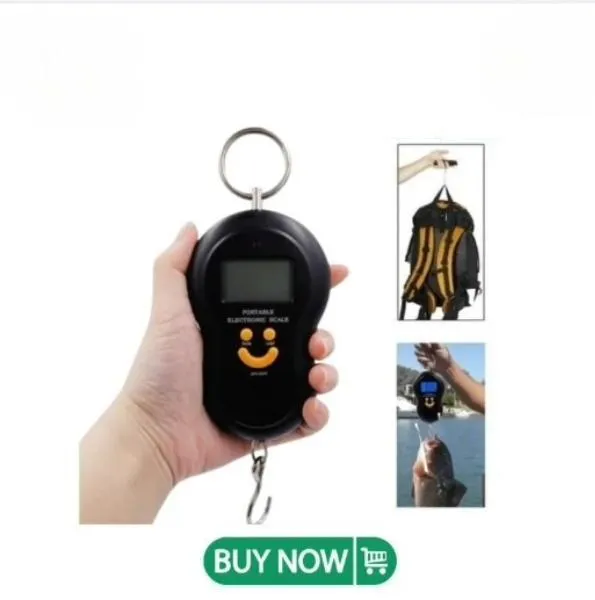 Imported 50 Kg/10g Mini Round Portable Electronic Digital Hook Scale Hanging Scale Fishing Scale and Luggage Scale