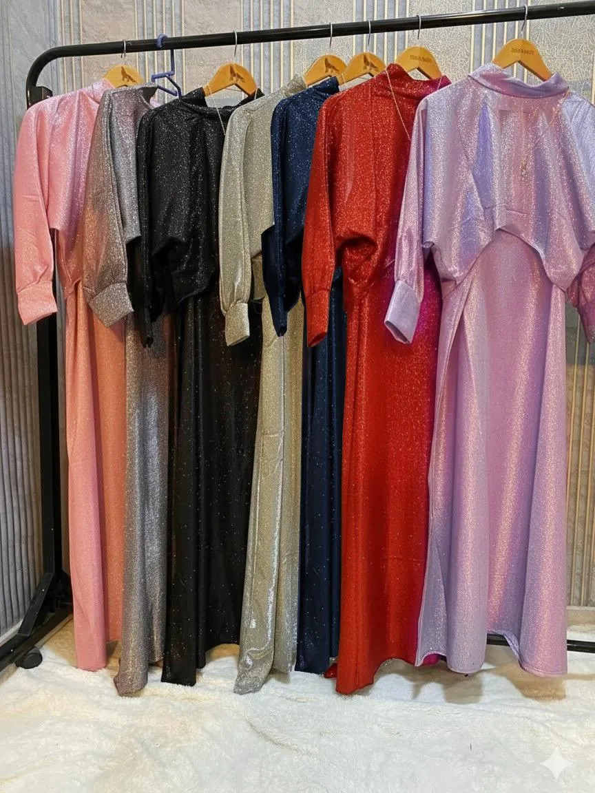 2 Pcs Women's Stitched Diamond Plain Maxi