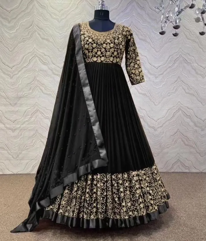 3 Pcs Women's Stitched Shamoz Silk Embroidered Maxi Suit