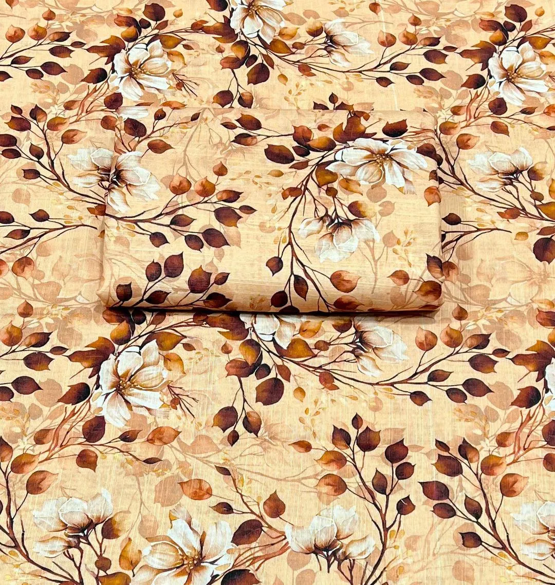 2 Pcs Women's Unstitched Printed Suit