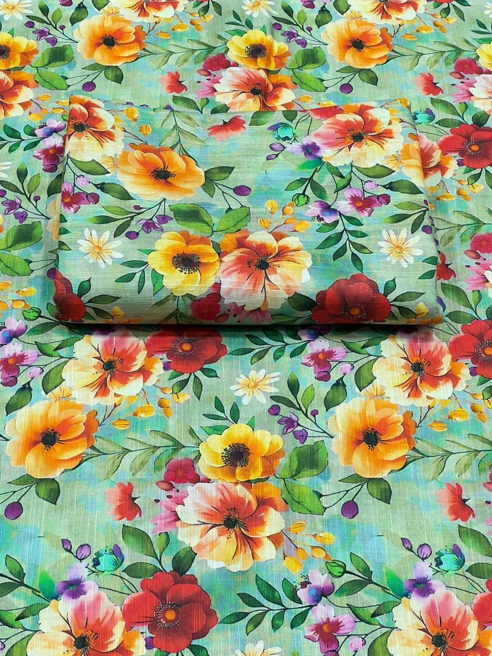 2 Pcs Women's Unstitched Printed Suit