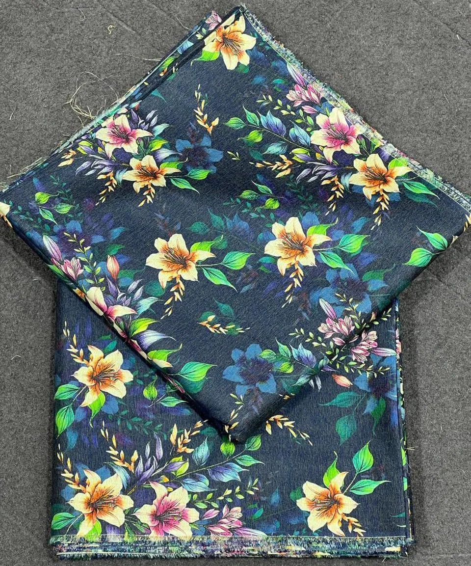 2 Pcs Women's Unstitched Digital Print Suit