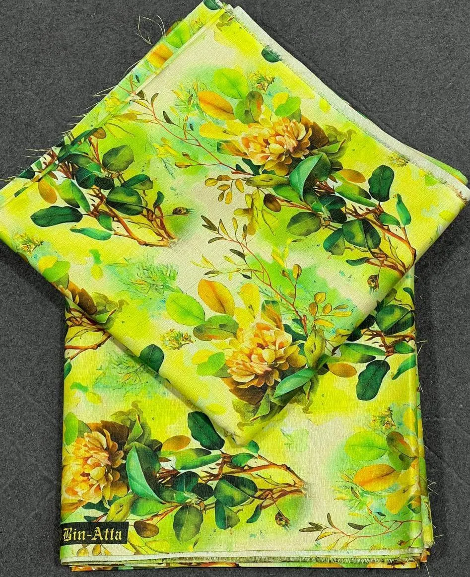 2 Pcs Women's Unstitched Digital Print Suit