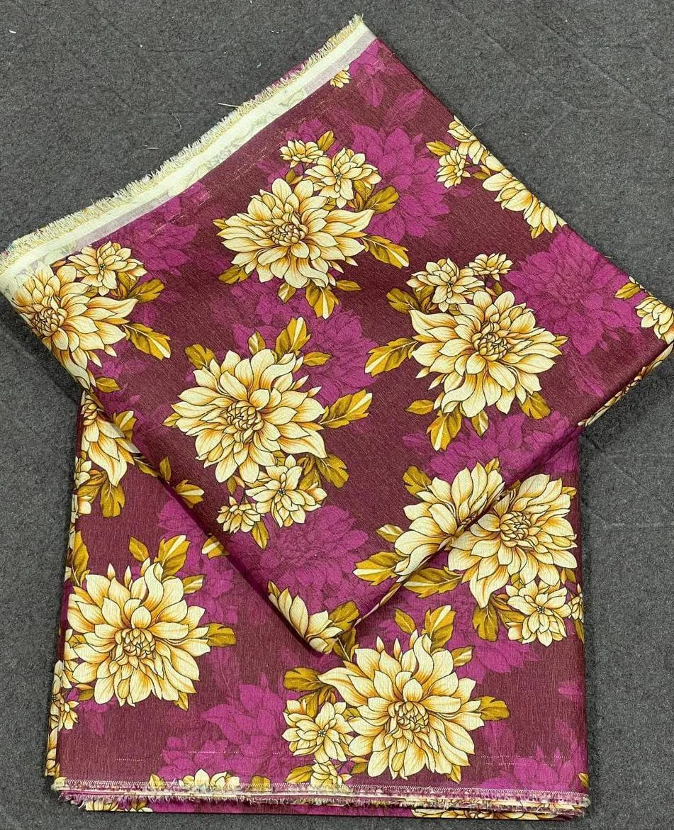 2 Pcs Women's Unstitched Digital Print Suit