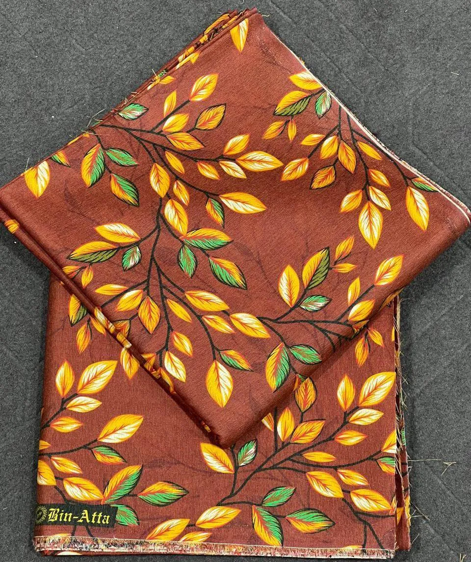 2 Pcs Women's Unstitched Digital Print Suit