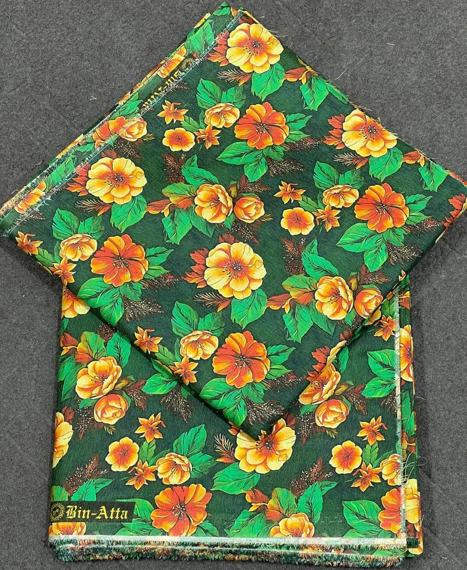 2 Pcs Women's Unstitched Digital Print Suit