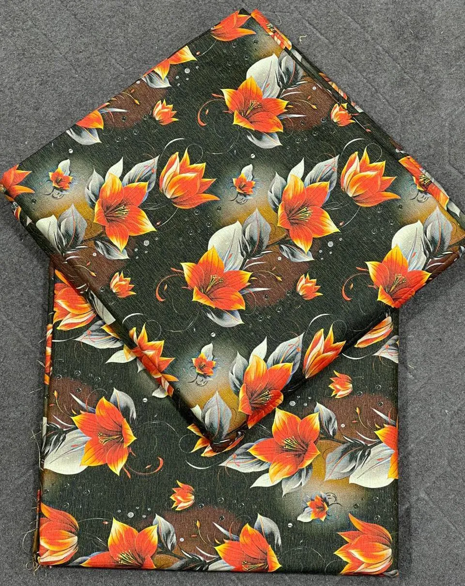 2 Pcs Women's Unstitched Digital Print Suit