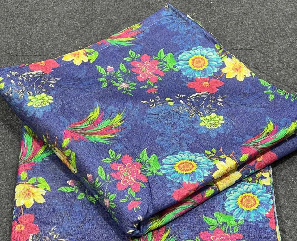 2 Pcs Women's Unstitched Digital Print Suit