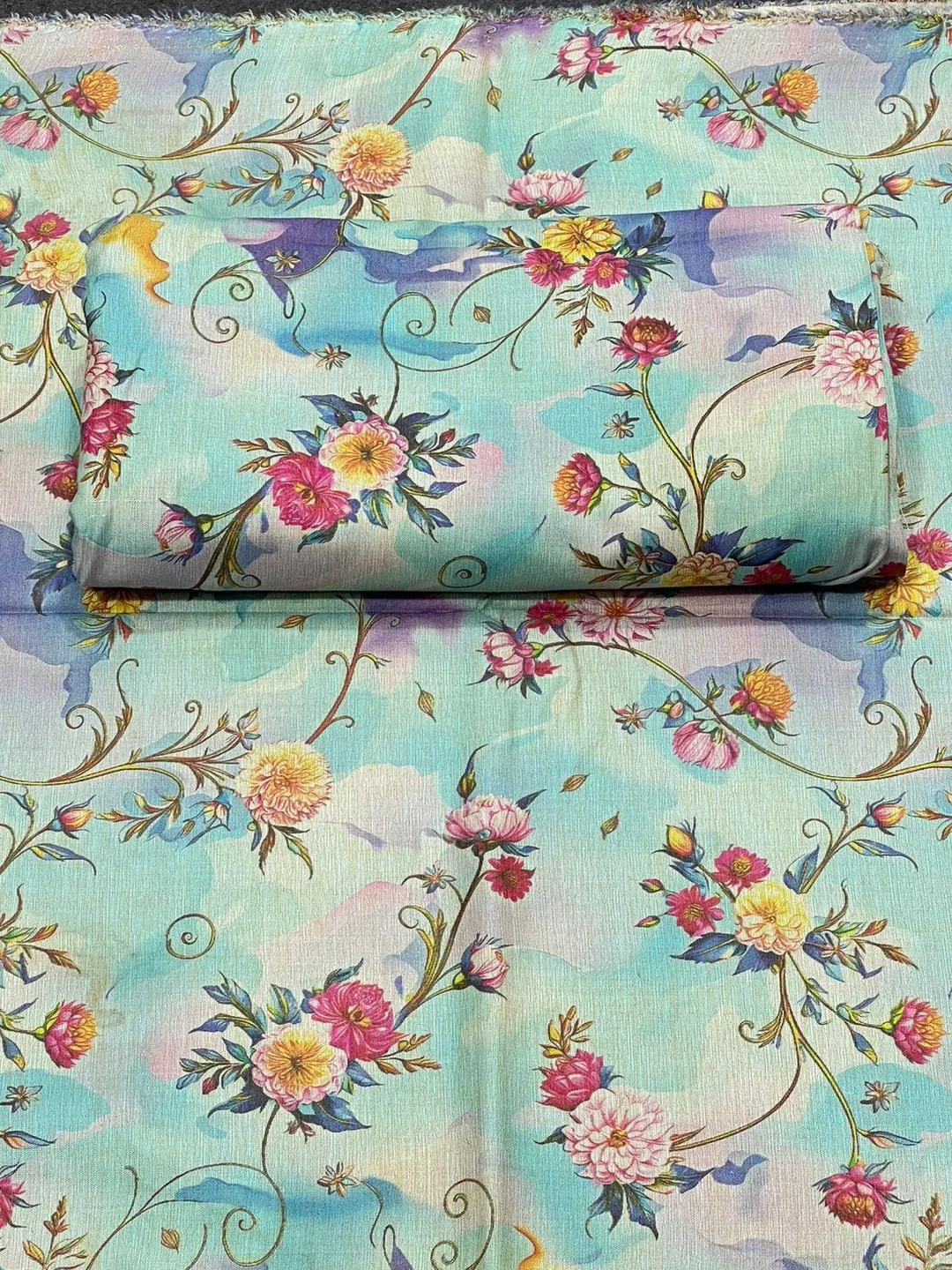 2 Pcs Women's Unstitched Digital Print Suit