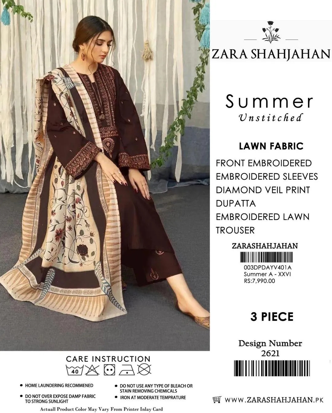 3 Pcs Women's Unstitched Embroidered Suit