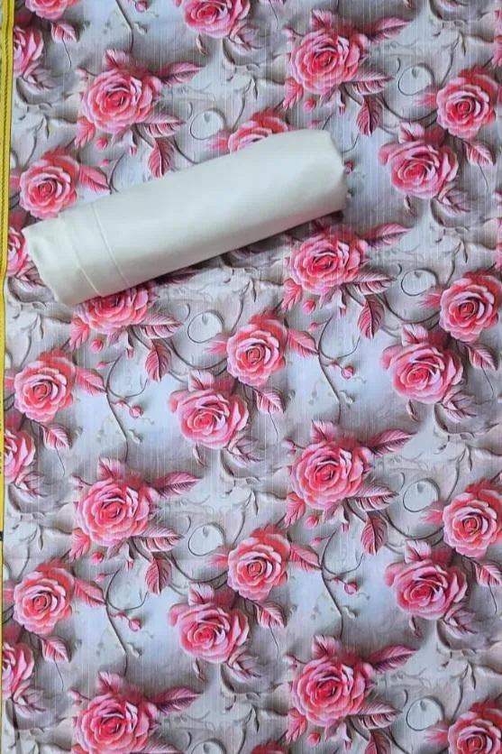 2 Pcs Women's Unstitched Printed Suit