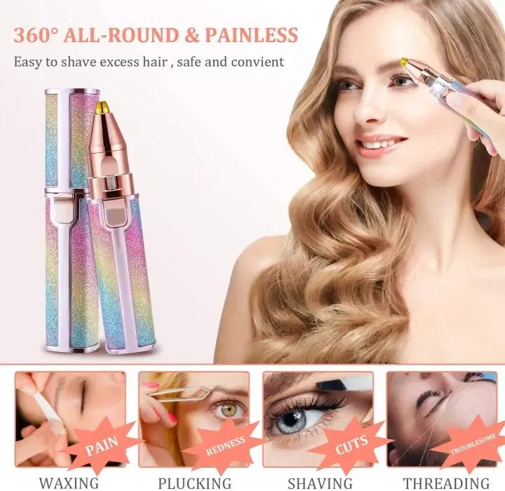 Rechargeable 2-in-1 Eyebrow Trimmer & Shaver for Women