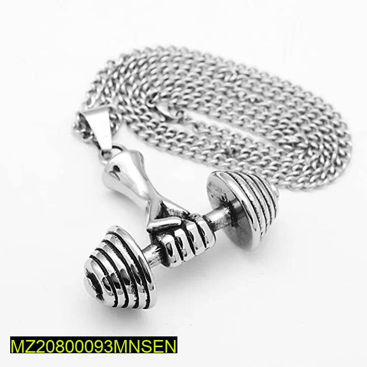 1 Pc Stainless Steel Dumbell Design Men's Pendant