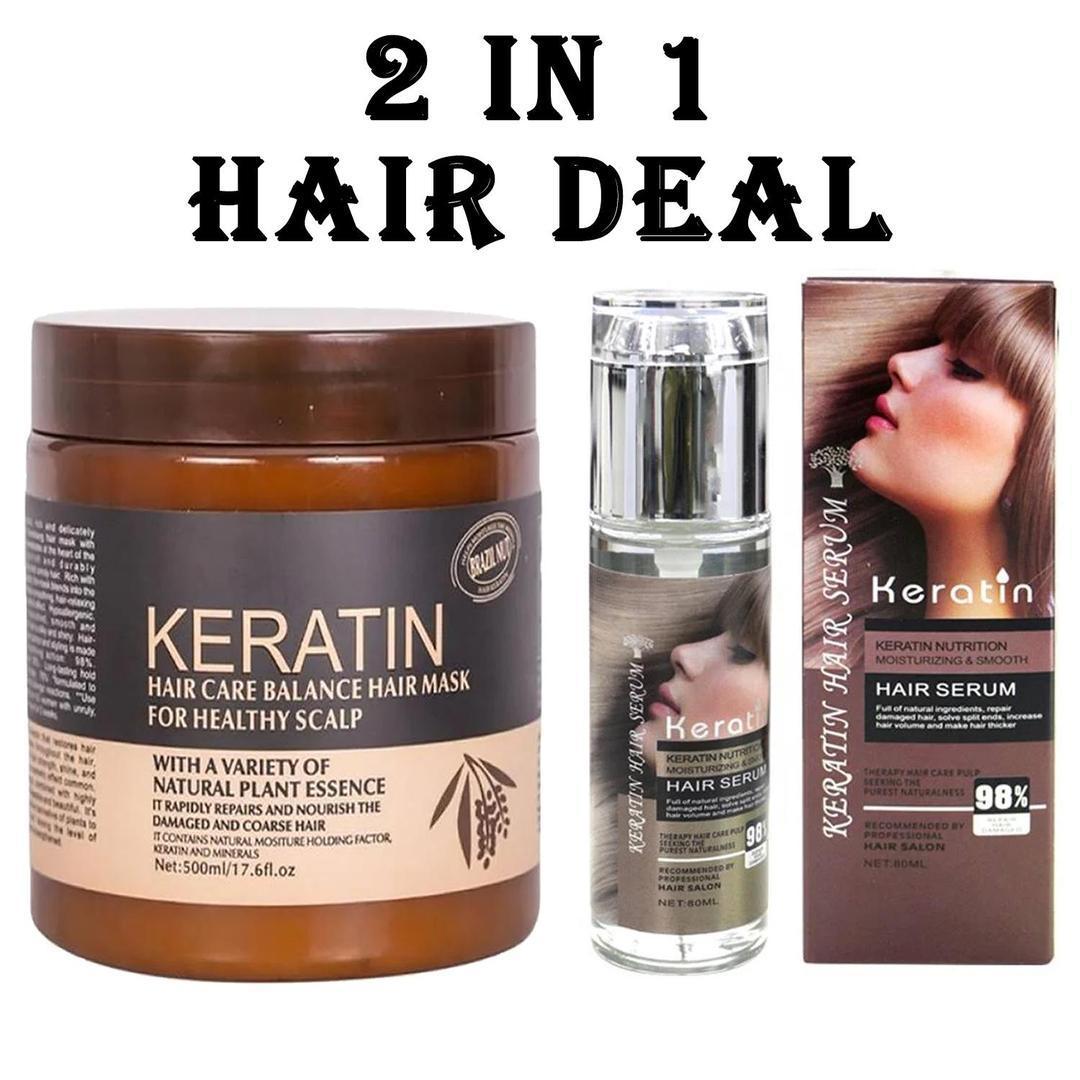 Nourishing Hair Care Deal - 2 in 1 Hair Mask & Serum (2 Pcs) - 500ml