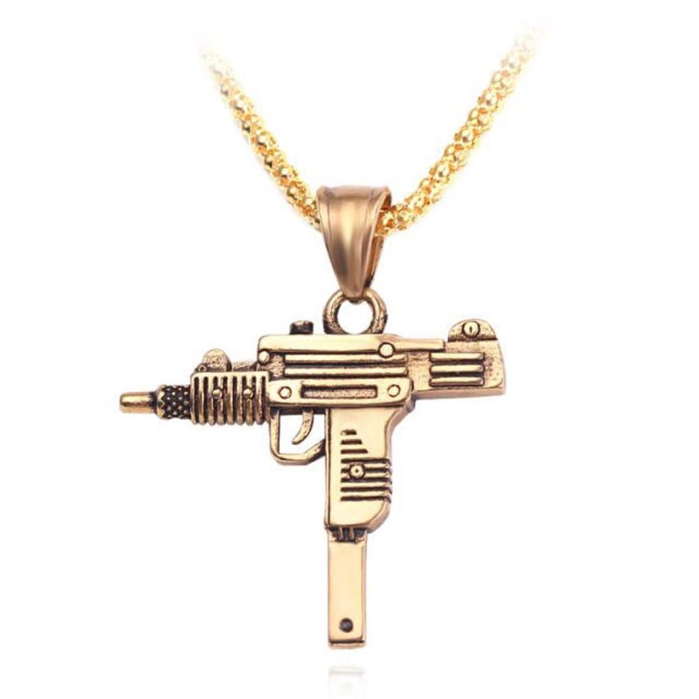 Army Style Gun Shaped Men Necklace