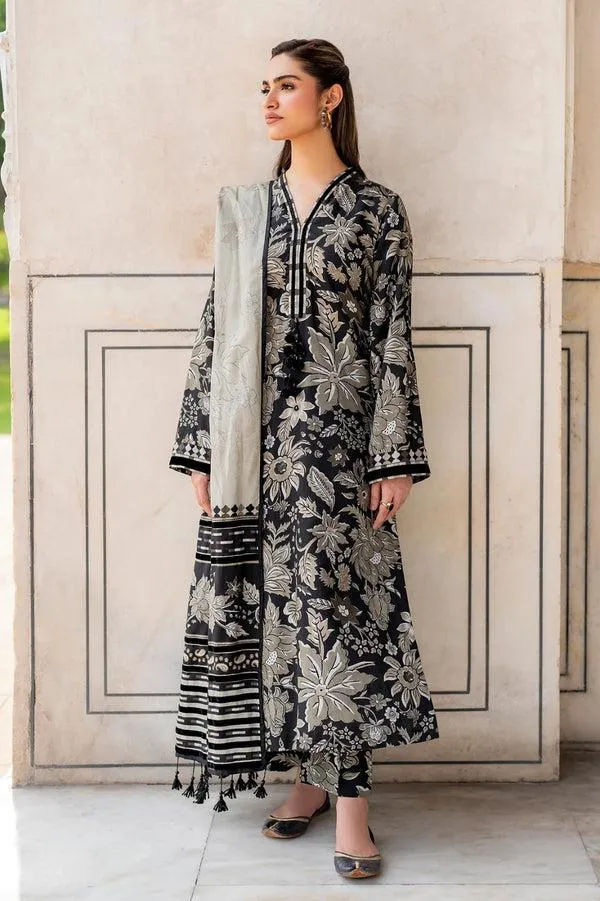 3 Pcs Women's Unstitched Printed Suit