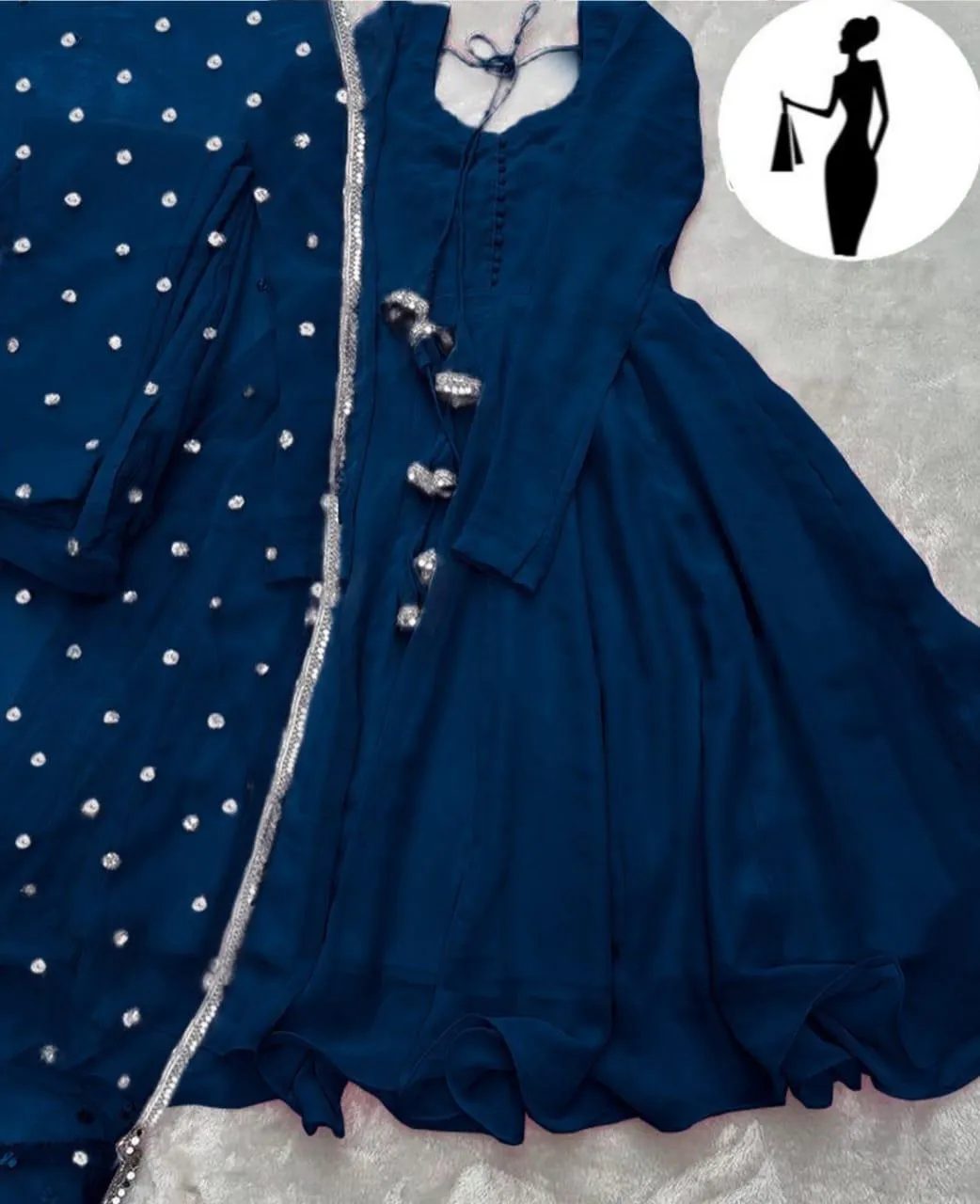 3 Pcs Women's Stitched Chiffon Plain Maxi Suit