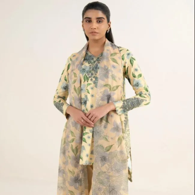 3 Pcs Women's Unstitched Printed Suit