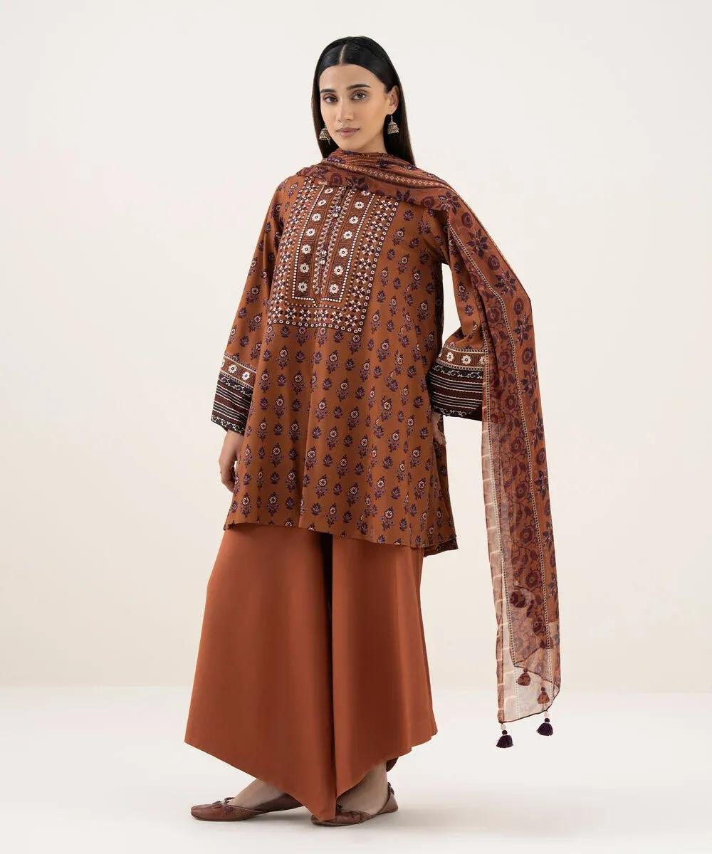 3 Pcs Women's Unstitched Printed Suit