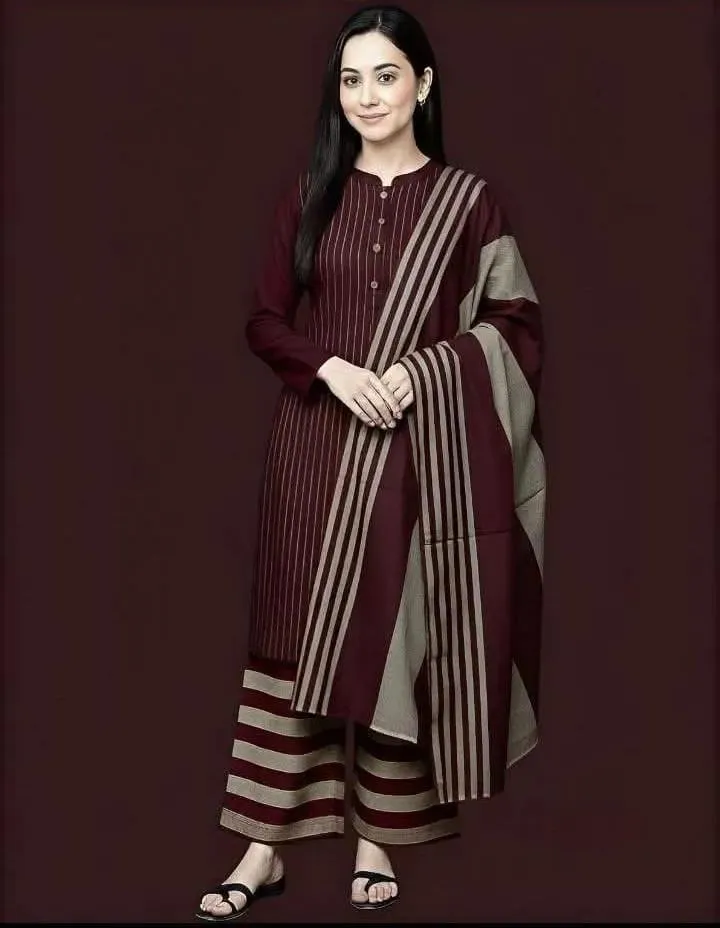 3 Pcs Women's Unstitched Printed Suit