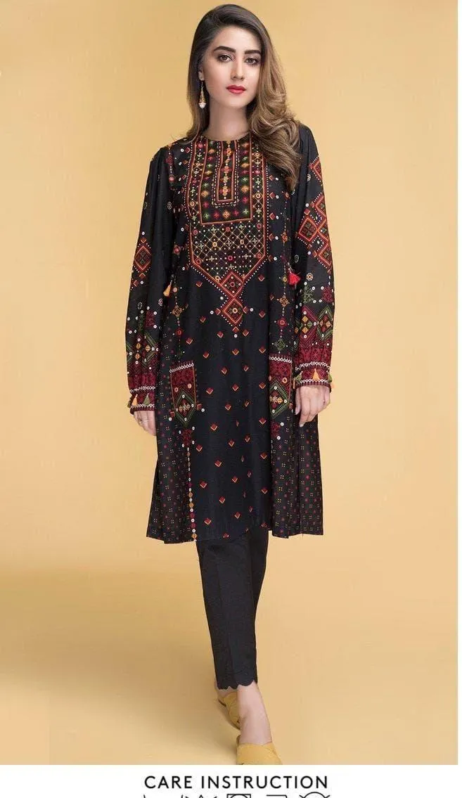 2 Pcs Women's Unstitched Embroidered Suit