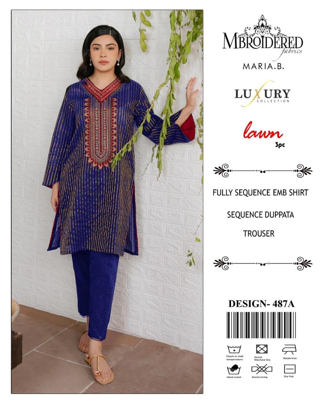 3 Pcs Women's Unstitched Embroidered Suit