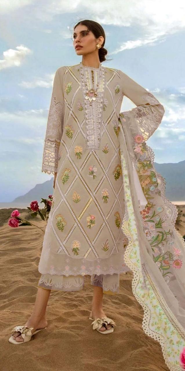 3 Pcs Women's Unstitched Embroidered Suit
