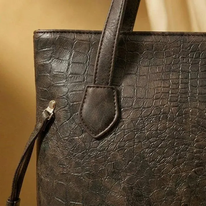 Girl's Rexine Textured Tote Bags