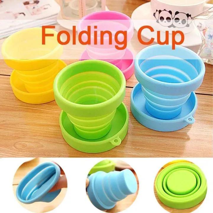Silicone reusable folding glass-1 Pc - Collapsible Travel Cup 