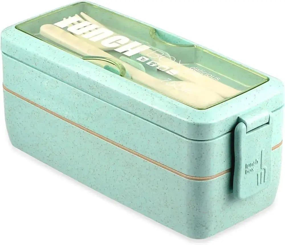 2 Layer Bento Box With Fork & Spoon