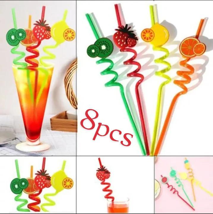 Plastic Straws, Pack Of 8