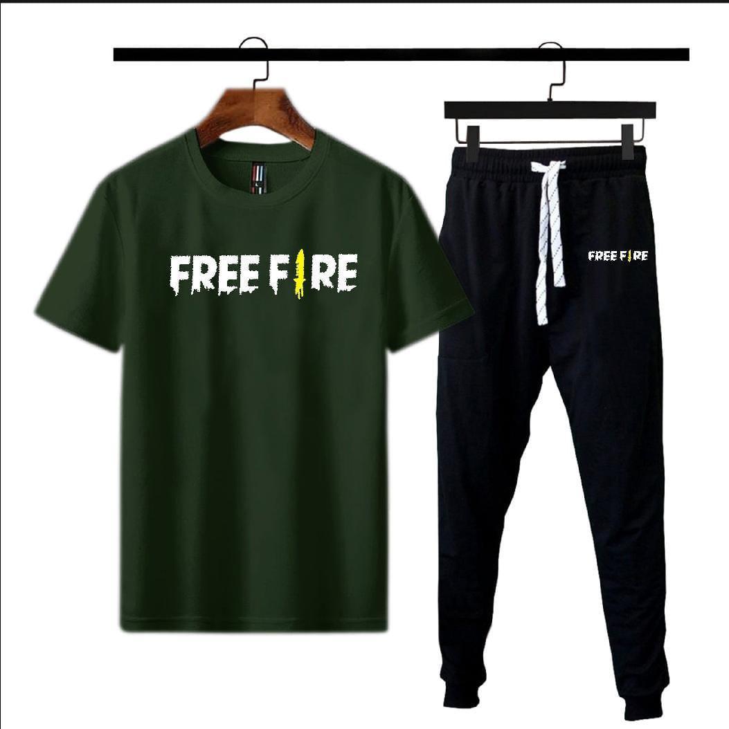 Men's Printed Polyester Track Suit - 2 Pcs Set in Green
