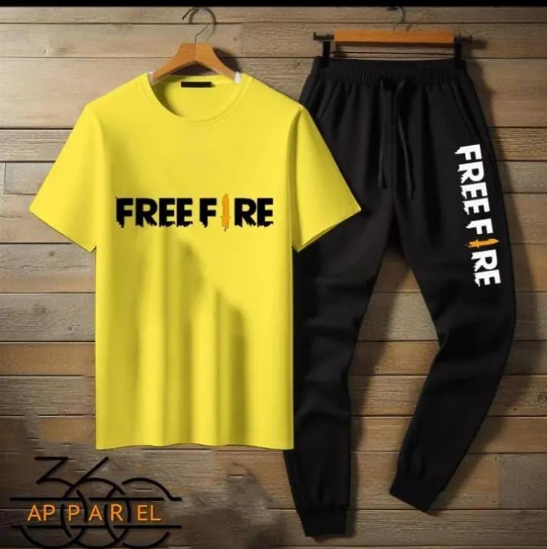 Men's Printed Polyester Track Suit - 2 Pcs in Vibrant Yellow