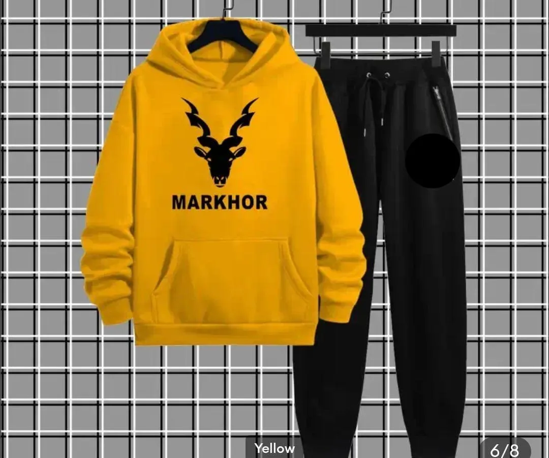 Fleece Printed Hoodie Track Suit Markhor