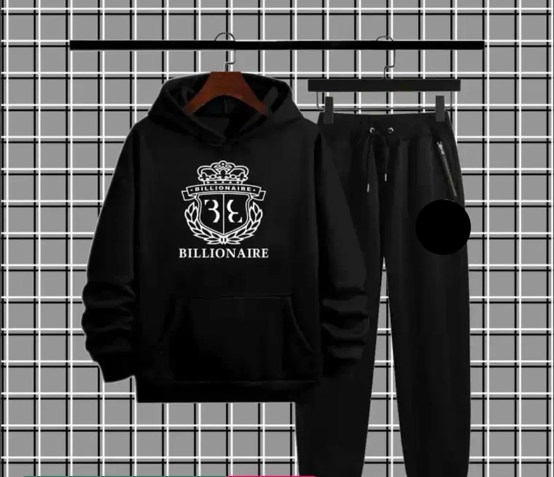 Fleece Printed Hoodie Track Suit Billionaire  